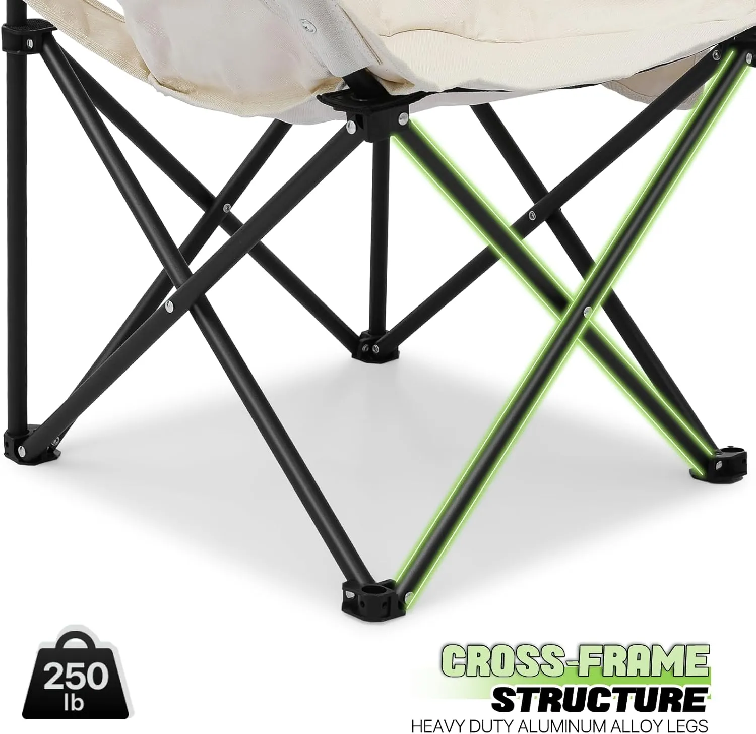 Magshion 17" Portable Folding Camping Chair, Lightweight Compact Sports Chairs with Carry Bag & Side Pockets for Adults, Hiking, Beach, Picnic, Load Up to 250 lbs (2PCS, White)