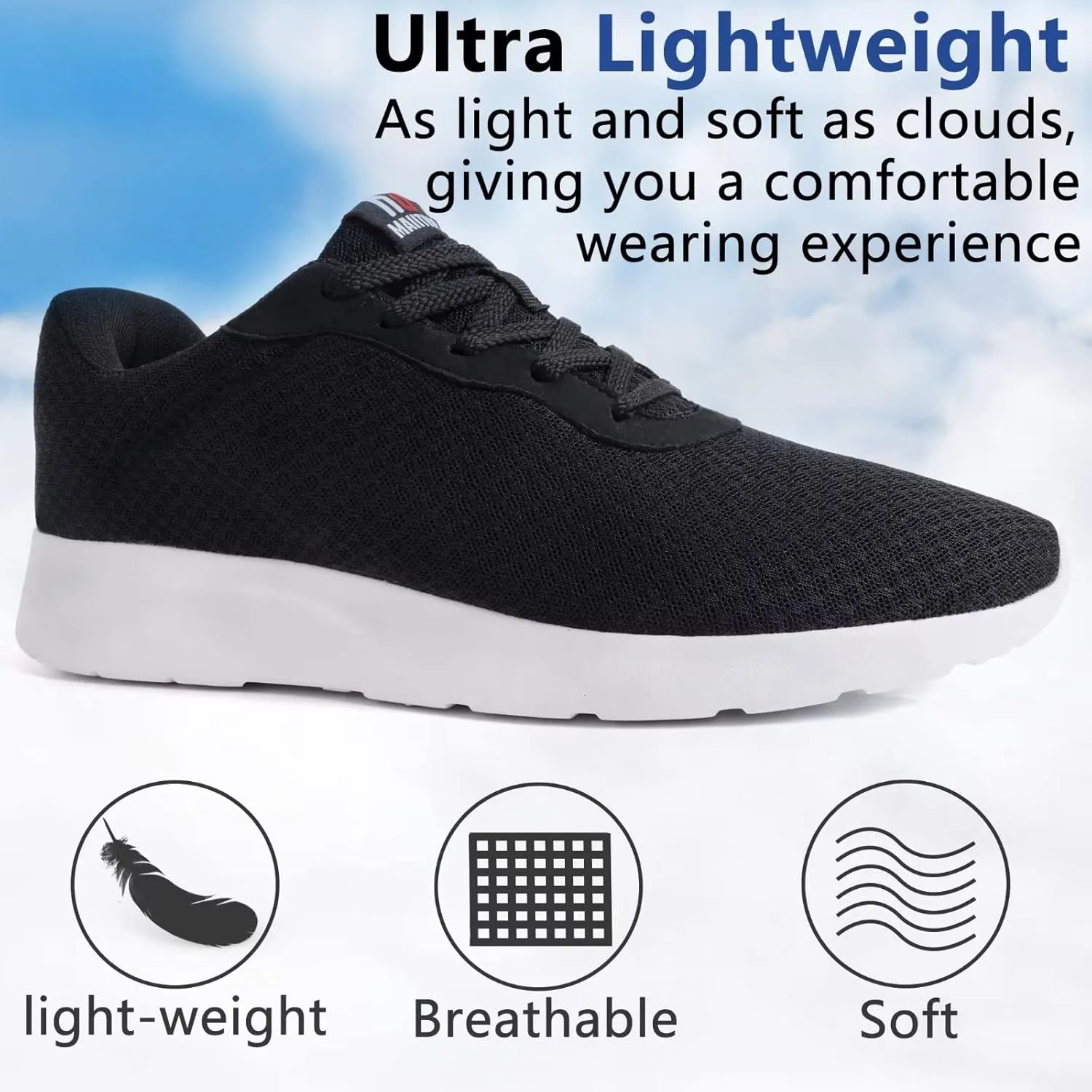 MAIITRIP Mens Walking Shoes,Ultra Lightweight Breathable Tennis Running Shoes Mesh Non-Slip Casual Comfortable Fashion Sneakers Work Gym Workout Athletic Sport Cuhioning Trainers