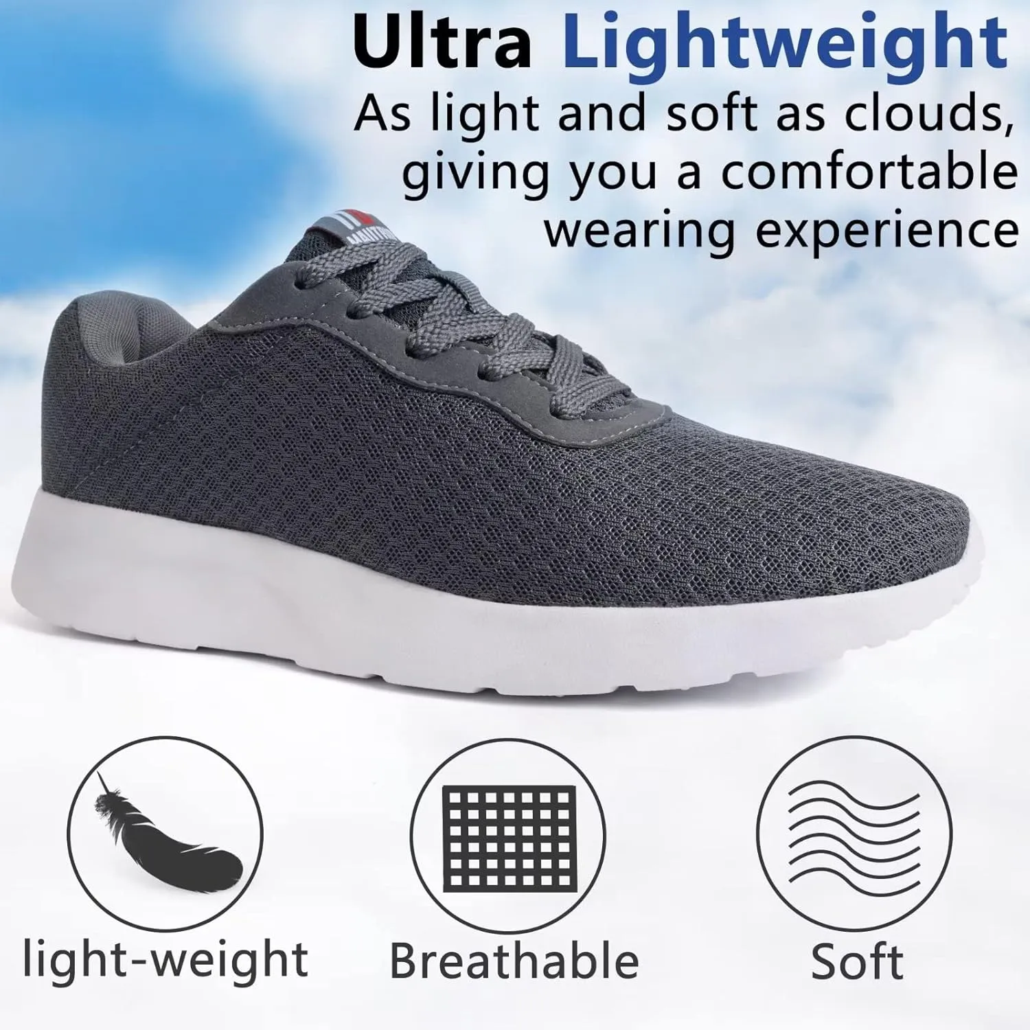 MAIITRIP Mens Walking Shoes,Ultra Lightweight Breathable Tennis Running Shoes Mesh Non-Slip Casual Comfortable Fashion Sneakers Work Gym Workout Athletic Sport Cuhioning Trainers