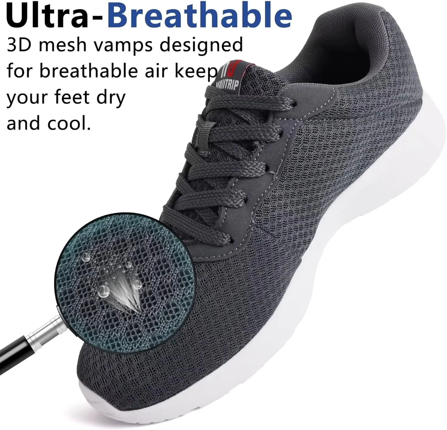 MAIITRIP Mens Walking Shoes,Ultra Lightweight Breathable Tennis Running Shoes Mesh Non-Slip Casual Comfortable Fashion Sneakers Work Gym Workout Athletic Sport Cuhioning Trainers