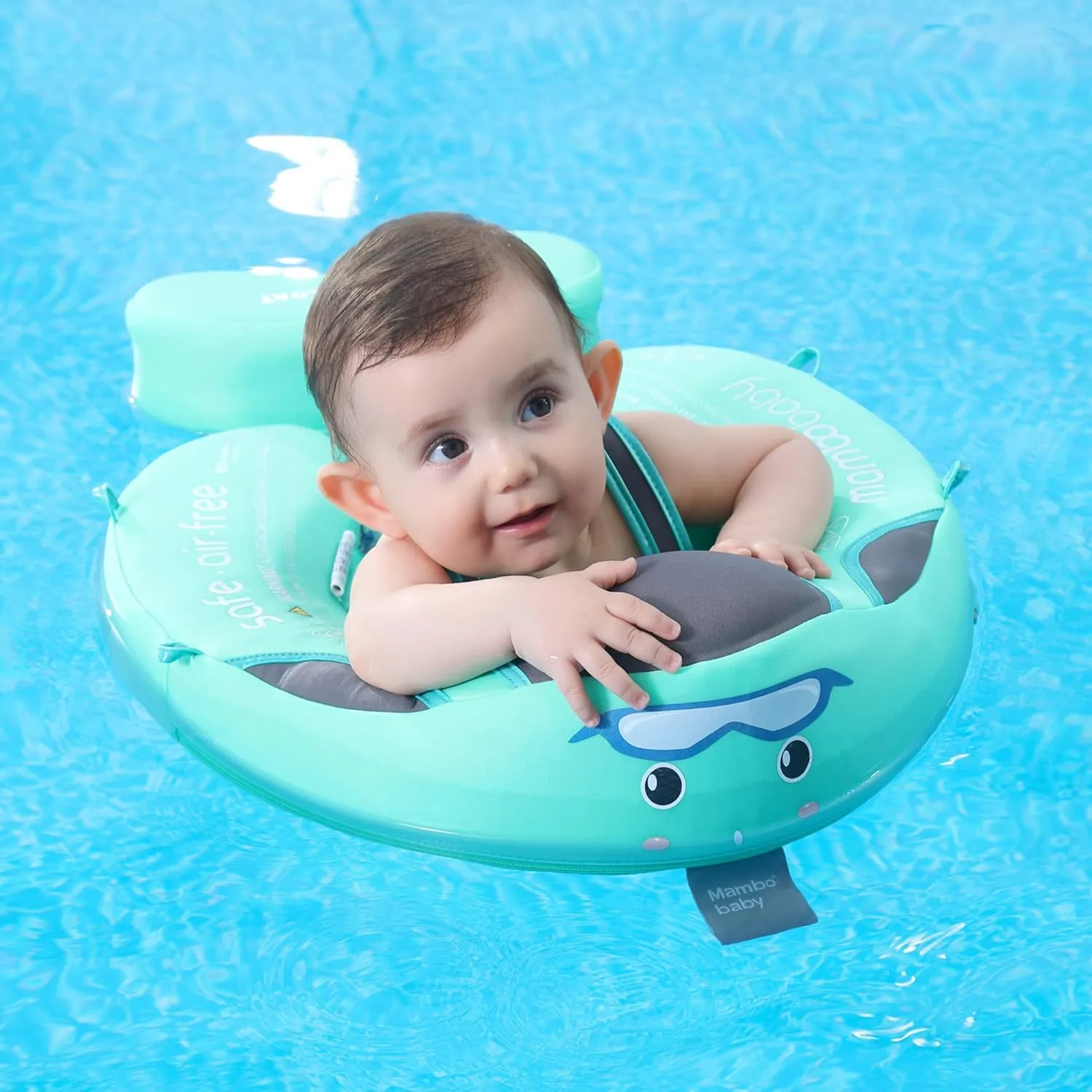 Mambobaby Float Baby Shark Swim Float with Canopy, Non-Inflatable Solid Baby Float, Upgrade Soft Skin-Friendly Fabric Material Infant Swim Float for Boys and Girls Toddler (Special Edition)
