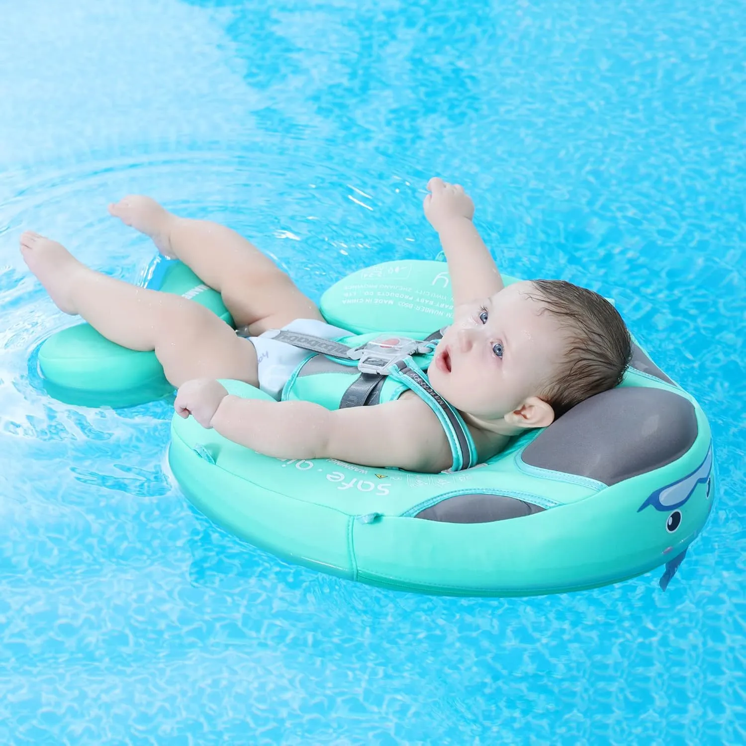 Mambobaby Float Baby Shark Swim Float with Canopy, Non-Inflatable Solid Baby Float, Upgrade Soft Skin-Friendly Fabric Material Infant Swim Float for Boys and Girls Toddler (Special Edition)