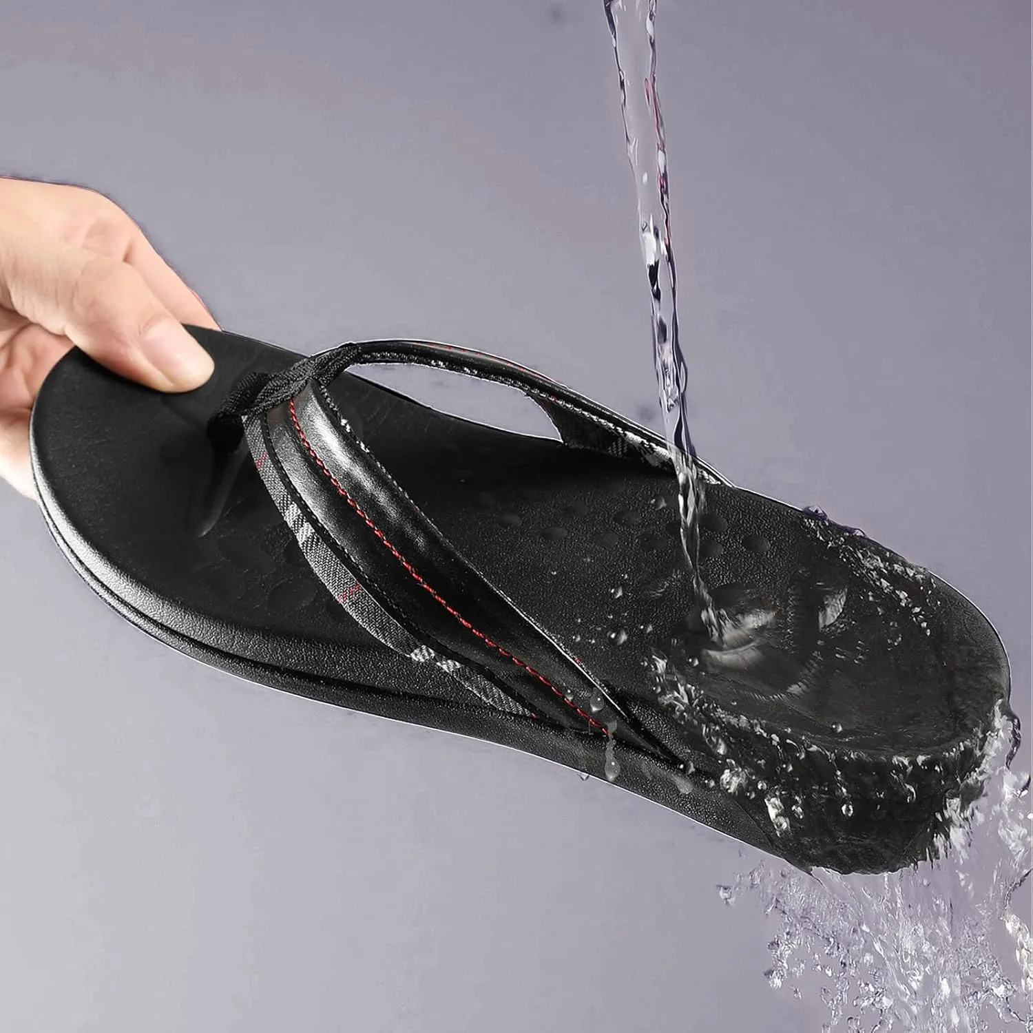MEGNYA Orthopedic Walking Sandals with Arch Support, Casual Plantar Fasciitis Flip Flops for Flat Feet, Comfortable Cushioned Foam Slippers for Beach Summer