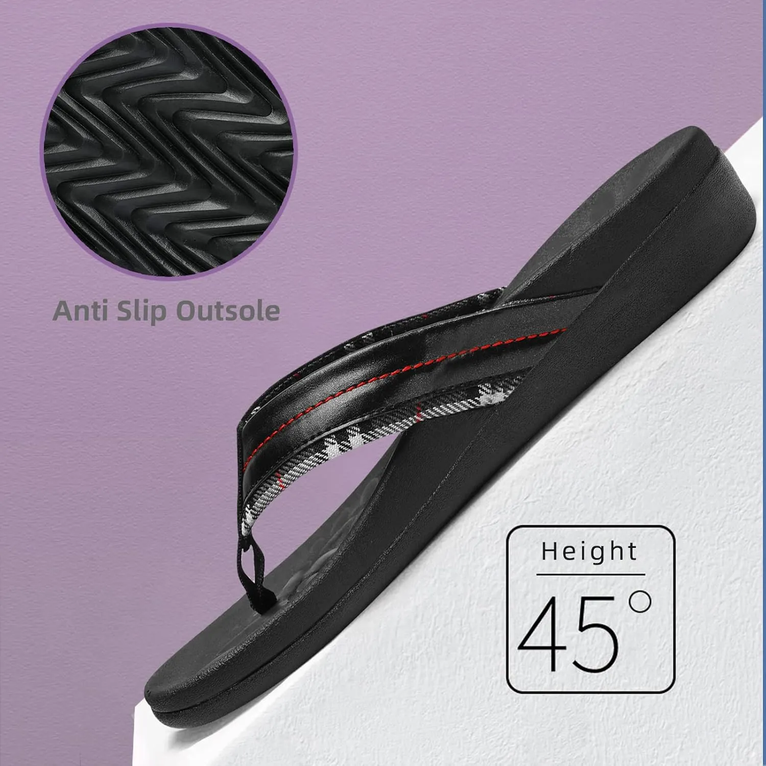 MEGNYA Orthopedic Walking Sandals with Arch Support, Casual Plantar Fasciitis Flip Flops for Flat Feet, Comfortable Cushioned Foam Slippers for Beach Summer