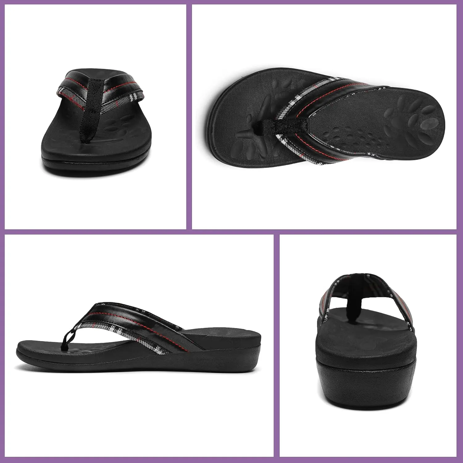 MEGNYA Orthopedic Walking Sandals with Arch Support, Casual Plantar Fasciitis Flip Flops for Flat Feet, Comfortable Cushioned Foam Slippers for Beach Summer