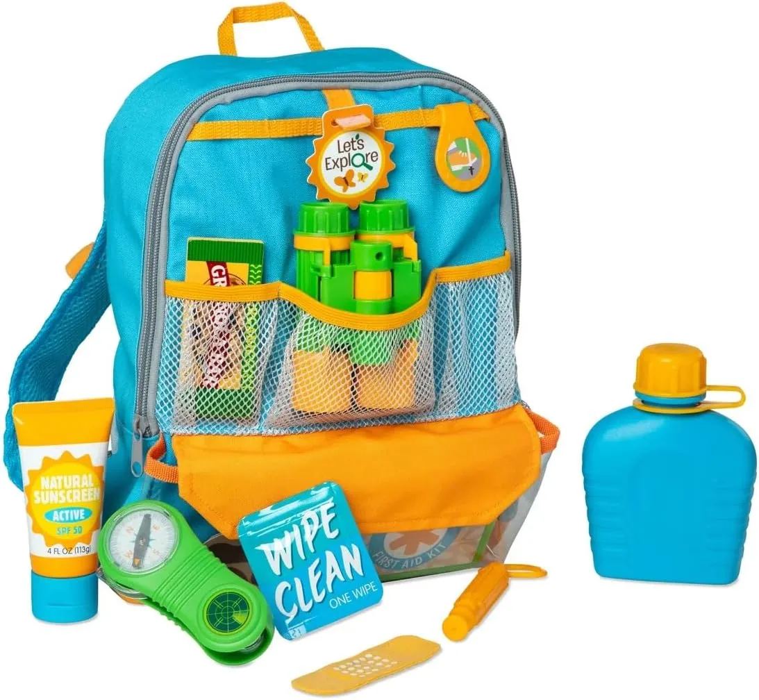 Melissa & Doug 40801 Animals Let's Explore Hiking PlaySet | Pretend Play | 3  | Gift for Boy or Girl, 40.64 x 31.12 x 8.89 cm