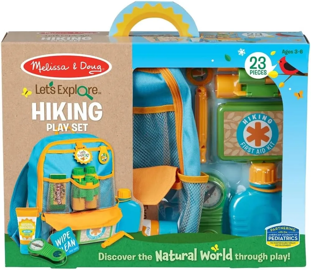 Melissa & Doug 40801 Animals Let's Explore Hiking PlaySet | Pretend Play | 3  | Gift for Boy or Girl, 40.64 x 31.12 x 8.89 cm