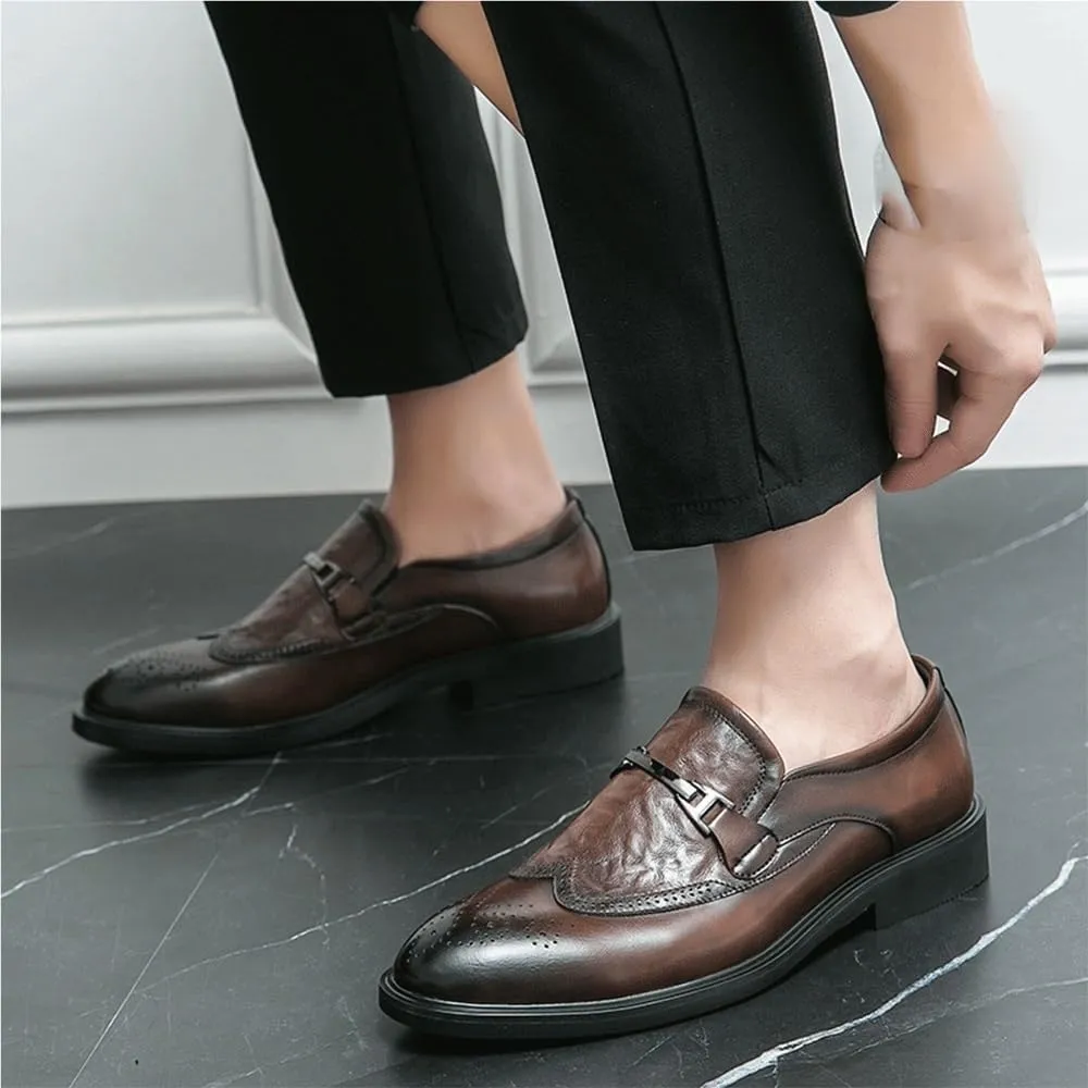 Men Oxford Dress Shoes Business Casual Soft Leather Comfortable Slip Resistant Formal Work Shoes