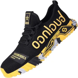 Men Women Indestructible Work Shoes,Lightweight Safety Shoes Slip Resistant Work Sneaker Breathable Puncture Proof Shoes