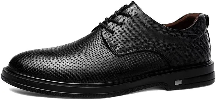 Men's Breathable Lace Up Leather Dress Shoes for Men Casual Business Oxford Office Walking Comfortable Tuxedo Shoes(8)