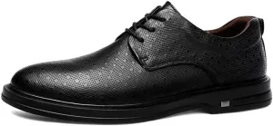 Men's Breathable Lace Up Leather Dress Shoes for Men Casual Business Oxford Office Walking Comfortable Tuxedo Shoes(8)