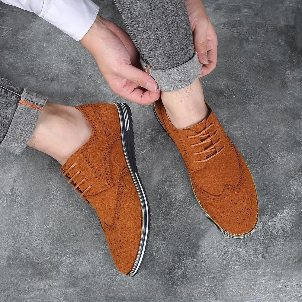 Men's Brogues Lace Up Oxford Classic Modern Formal Leather Shoes for Men