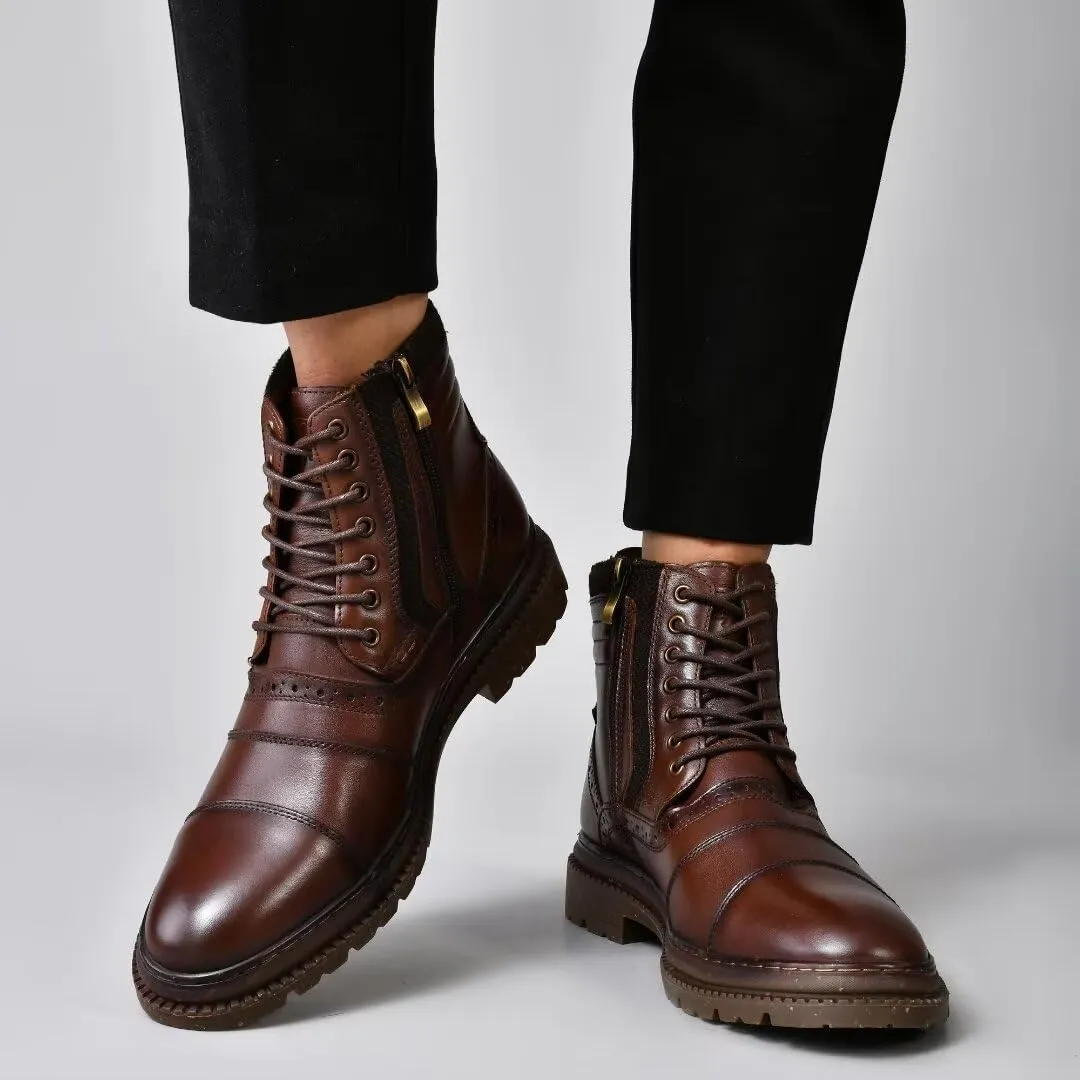 Men's Chukka Boots Genuine Leather Ankle Boot for Men Classic Casual Oxford Style Footwear