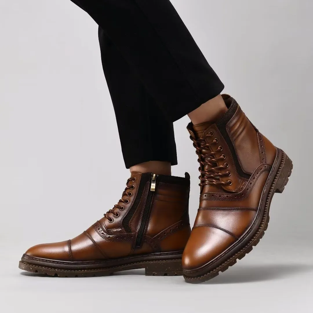 Men's Chukka Boots Genuine Leather Ankle Boot for Men Classic Casual Oxford Style Footwear
