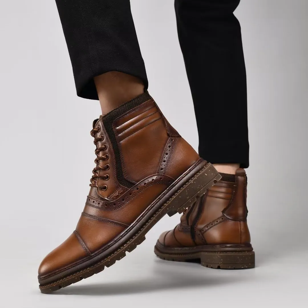 Men's Chukka Boots Genuine Leather Ankle Boot for Men Classic Casual Oxford Style Footwear