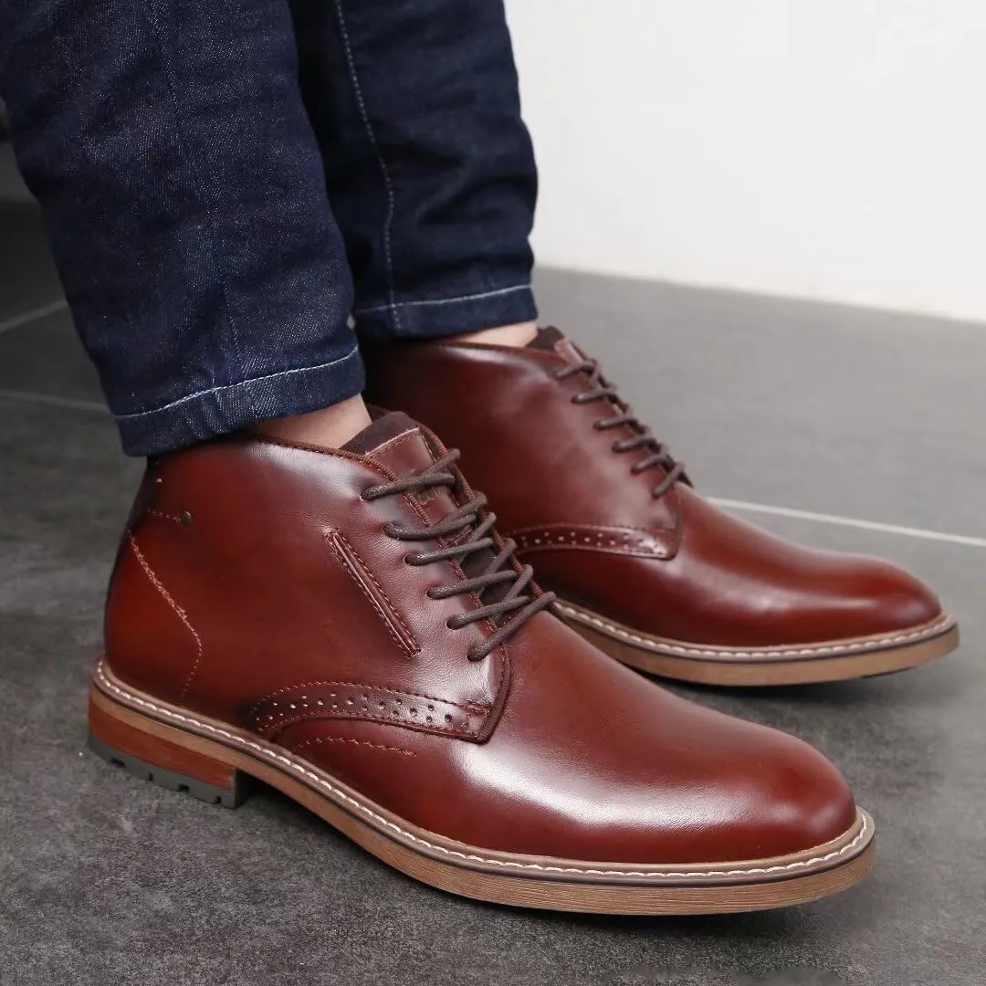 Men's Chukka Boots Genuine Leather Ankle Boot for Men Classic Casual Oxford Style Footwear