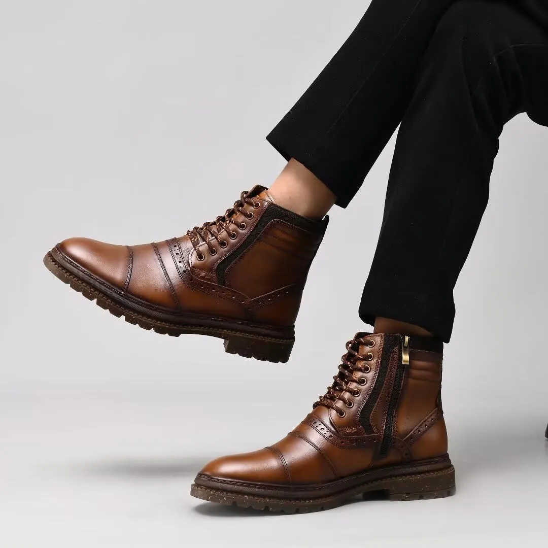 Men's Chukka Boots Genuine Leather Ankle Boot for Men Classic Casual Oxford Style Footwear