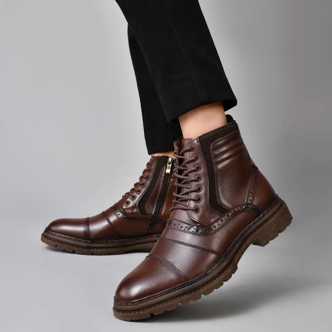 Men's Chukka Boots Genuine Leather Ankle Boot for Men Classic Casual Oxford Style Footwear