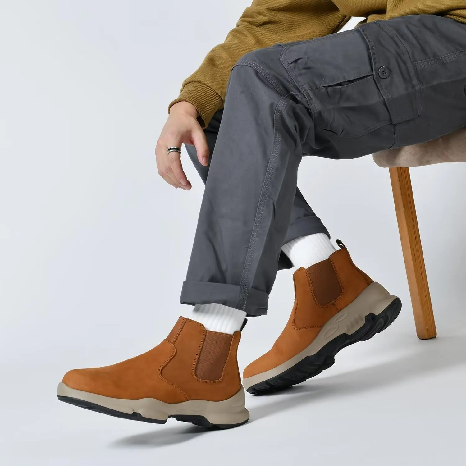 Men's Chukka Boots Genuine Leather Ankle Boot for Men Classic Casual Oxford Style Footwear
