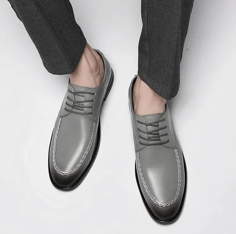 Men's Classic Dress Shoes Genuine Leather Fashion Formal Business Oxfords Shoes Working Premium Leather Derby