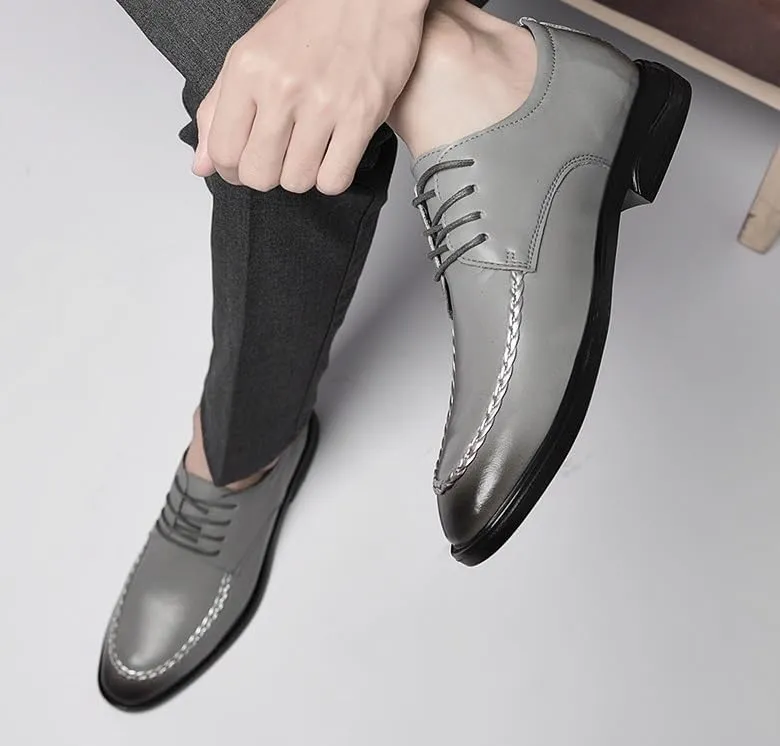 Men's Classic Dress Shoes Genuine Leather Fashion Formal Business Oxfords Shoes Working Premium Leather Derby