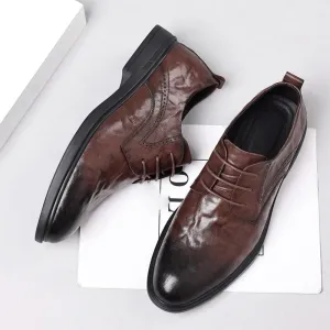 Men's Classic Oxford Shoes Dress Oxford for Men Lace Up Shoes Round Toe Vegan Leather Solid Color Non Slip Resistant Low Top Anti-Slip Classic