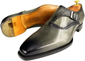Men's Dress Italian Shoes Oxford Buckle Premium Leather Made in Italy