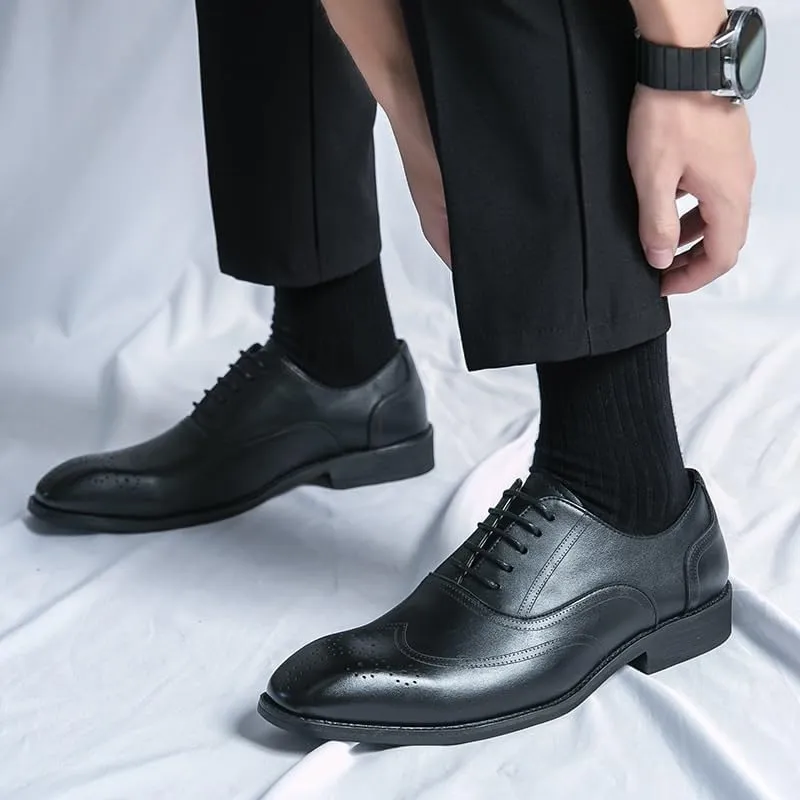Men's Dress Shoes Bussiness Formal Lace Up Soft Oxfords for Men Mens Classic Retro Casual Derby Shoes