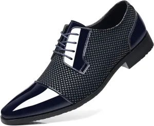 Men's Dress Shoes Casual Oxford Lace-up Shoes Business Formal Shoes Cap Toe Fashion Shoes
