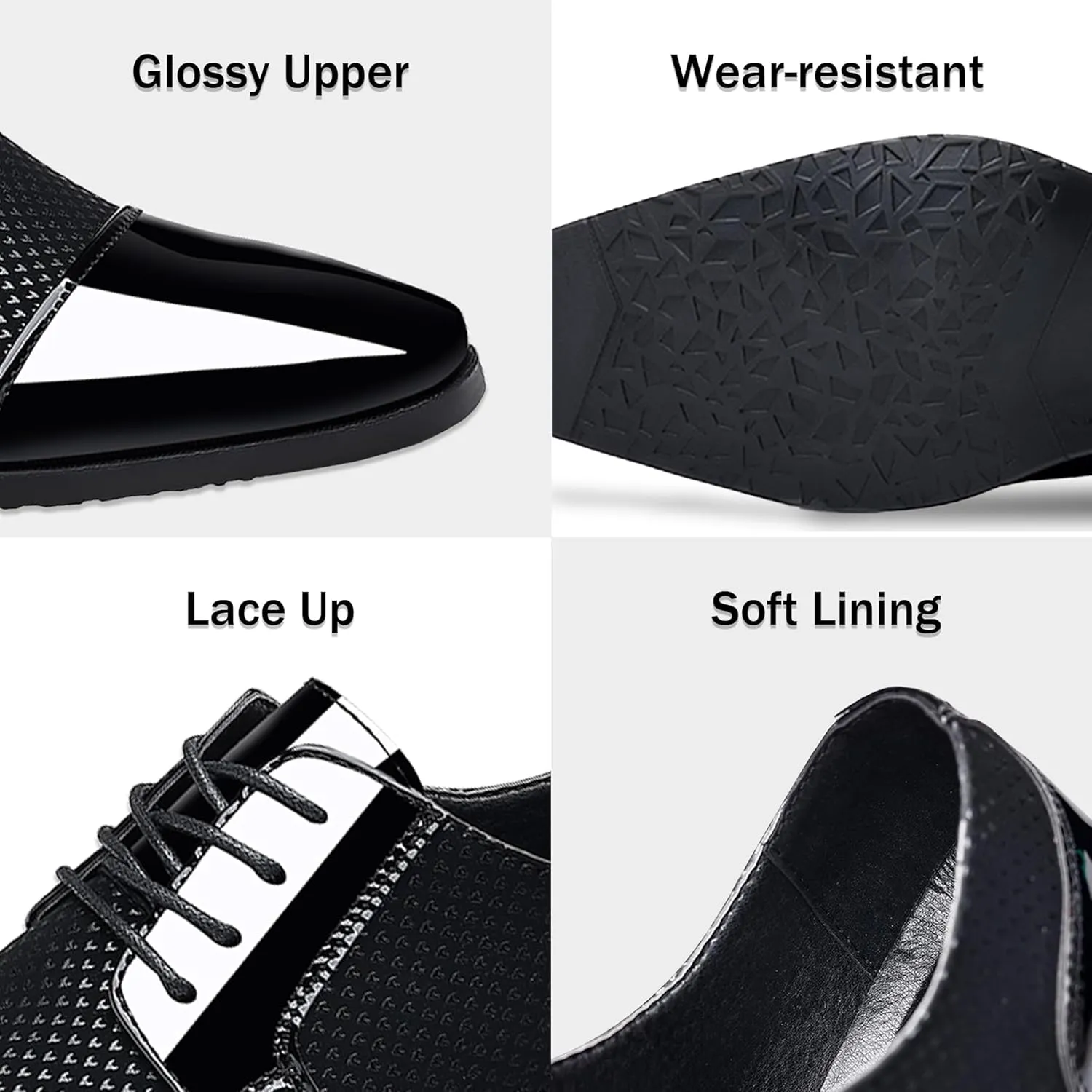 Men's Dress Shoes Casual Oxford Lace-up Shoes Business Formal Shoes Cap Toe Fashion Shoes