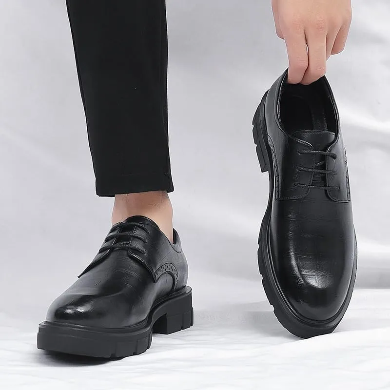 Men's Dress Shoes Casual Retro Classic Oxfords Shoes for Men Comfortable Formal Business Derby Shoes for Men