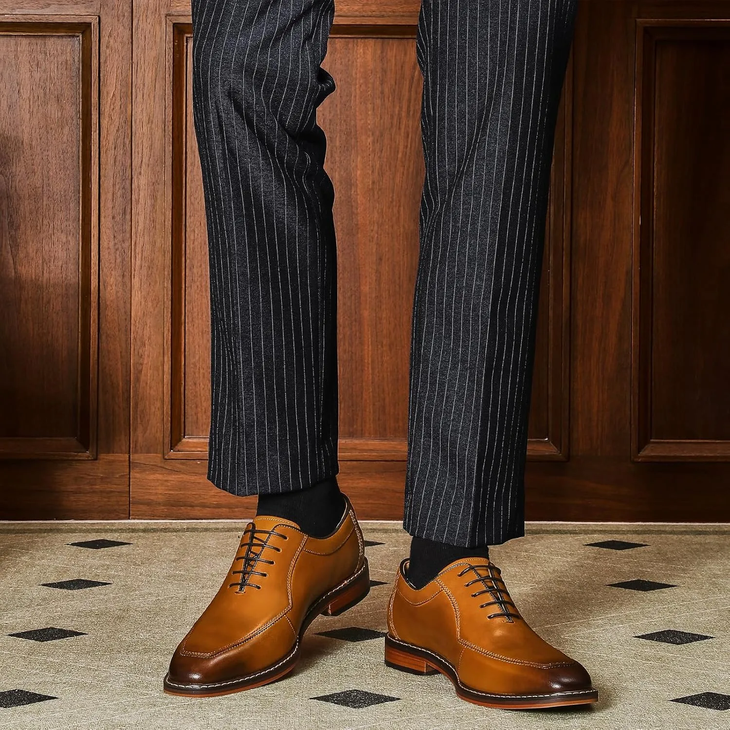 Men's Dress Shoes Genuine Leather Oxford for Men Classic Comfortable Formal Business lace up No Creases Mens Dress Shoes