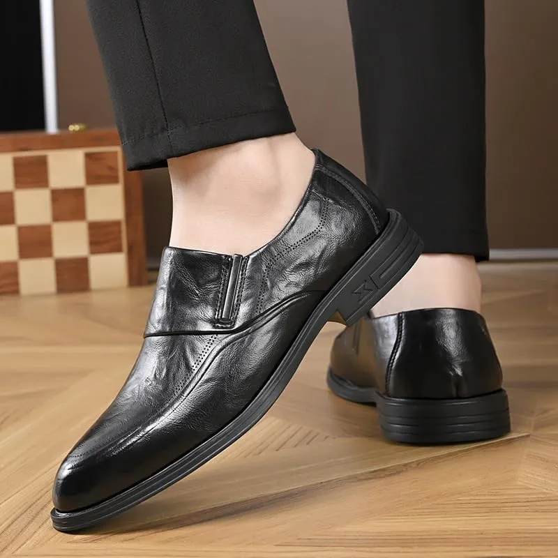 Men's Dress Shoes Slip On Pointed Toe Classic Formal Business Oxfords Shoes for Men