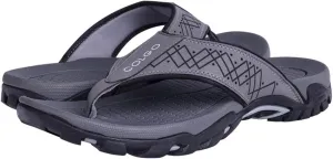 Mens Flip Flops Comfort Sport Thong Sandals for Indoor Outdoor Casual Beach Flip Flops for Men with Arch Support