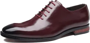 Men's Formal Shoes, Gentlemen's Wedding Parties, Oxford Shoes, Fashionable Low Top Lace up Business Shoes, Pointed Classic Leather Shoes