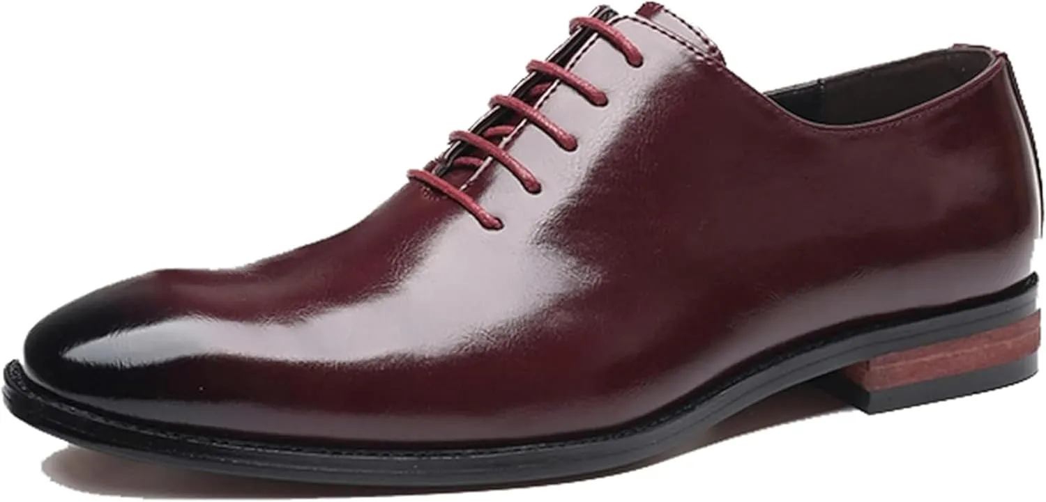 Men's Formal Shoes, Gentlemen's Wedding Parties, Oxford Shoes, Fashionable Low Top Lace up Business Shoes, Pointed Classic Leather Shoes