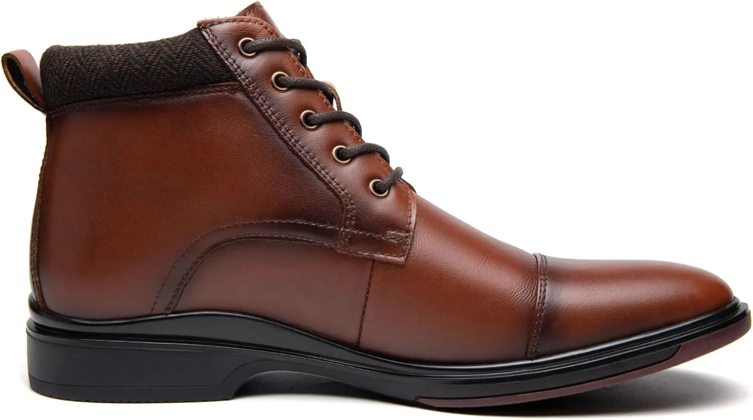 Mens Leather Oxford Dress Boots - Casual Chukka Ankle Boot Mid-Top Boots for Men