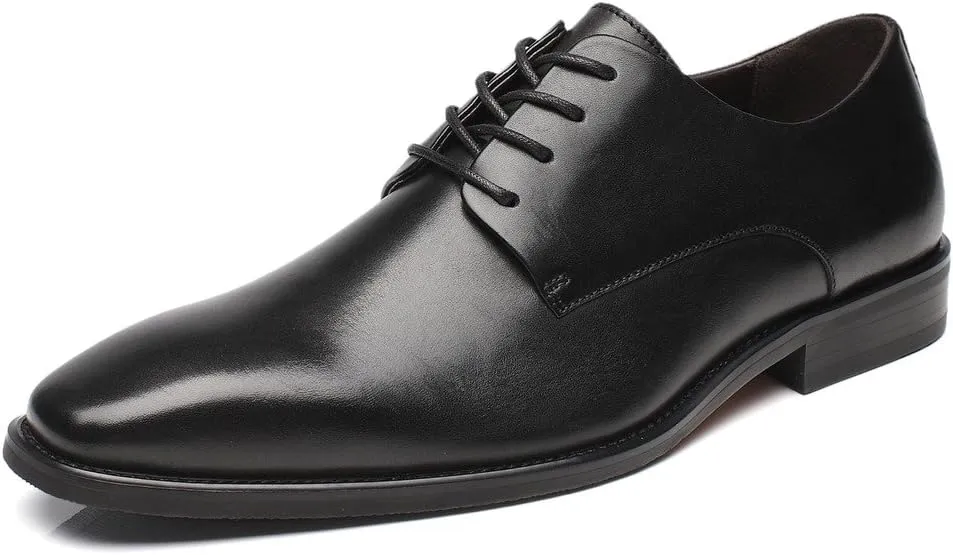 Mens Leather Updated Classic Cap Toe Oxfords Lace Dress Shoes
