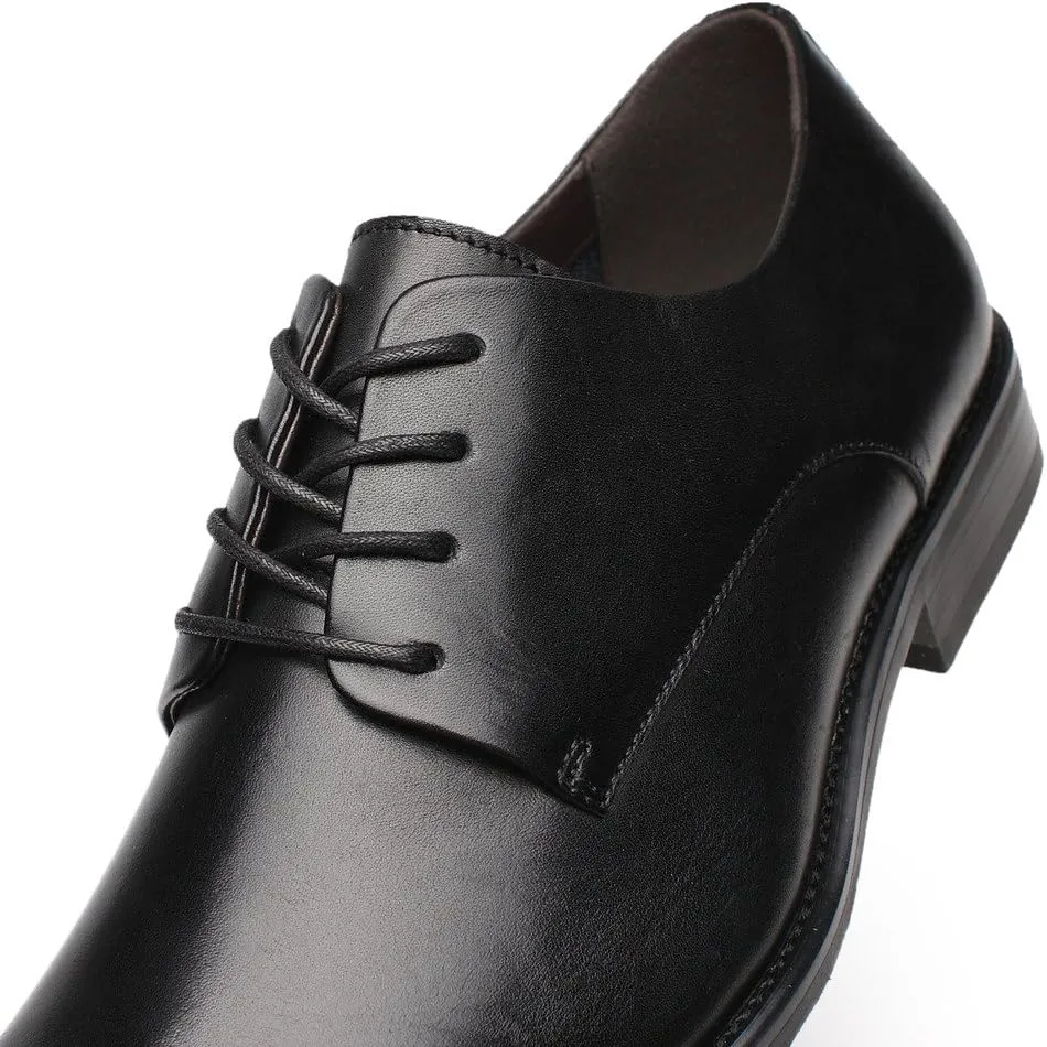 Mens Leather Updated Classic Cap Toe Oxfords Lace Dress Shoes