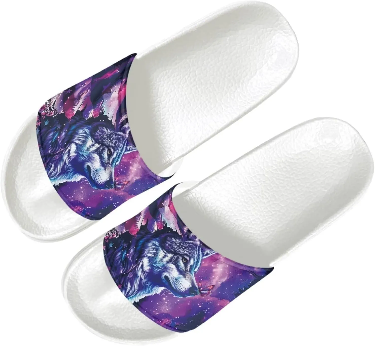 Mens Pillow House Slide Sandals Non-Slip White Bath Sandals Wide Width EVA Flat Shoes Quick Drying Peep Toe Slippers Beach Dress Shoes