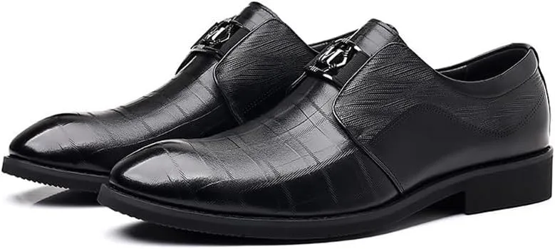 Men's Platform Dress Shoes Business Men Oxford Shoes Casual Leather Walking Brogue Shoes