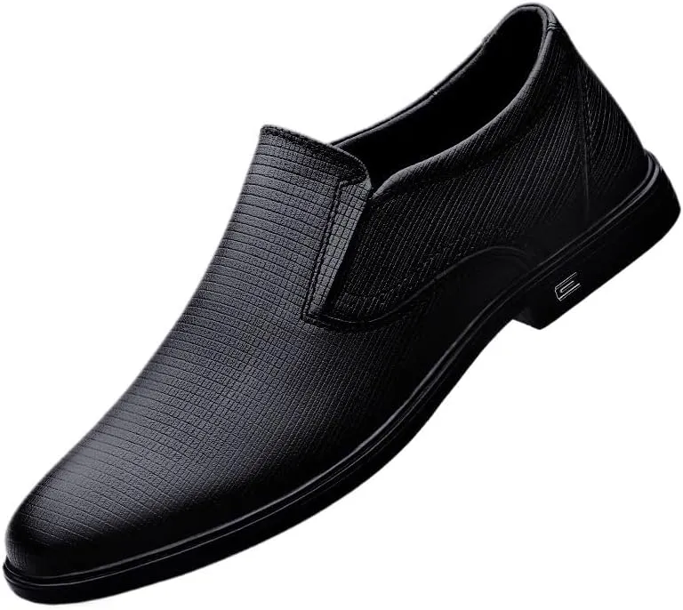 Men's Pointed Toe Derbys Shoes Retro Comfortable Non-Slip Walking Dress Shoes Classic Formal Business Slip On Oxford Shoes