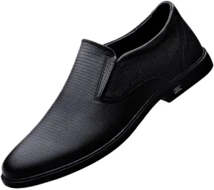 Men's Pointed Toe Derbys Shoes Retro Comfortable Non-Slip Walking Dress Shoes Classic Formal Business Slip On Oxford Shoes