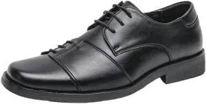 Men's Retro Square Toe Oxford Shoes, Lace-Up Brogue Flats, Casual Dress Loafers, Office Formal Footwear, Men's Genuine Leather Shoes