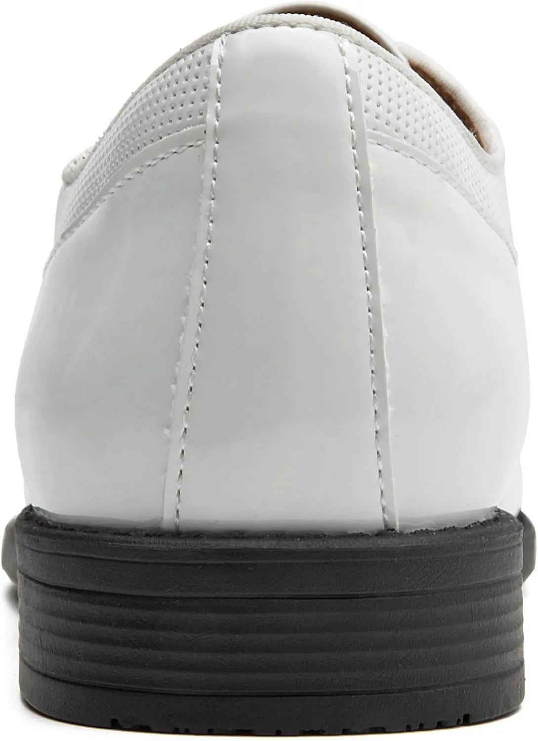 Men's Tuxedo Dress Shoes - Classic Oxfords in Black & White - Formal Suit Shoes with Lace-Up Closure