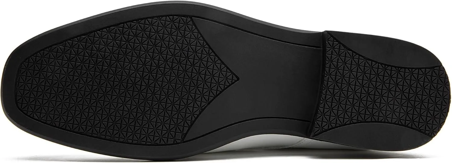 Men's Tuxedo Dress Shoes - Classic Oxfords in Black & White - Formal Suit Shoes with Lace-Up Closure