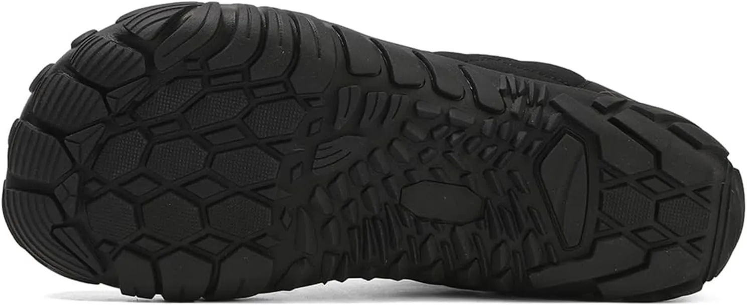 Mens Winter Hiking Boots Slip On Warm Zero Drop Snow Boot Wide Toe Box Lace Up Minimalist Waterproof Shoes Outdoor Walking Running Hiking Five Finger Sneakers Casual Comfortable Ankle Booties