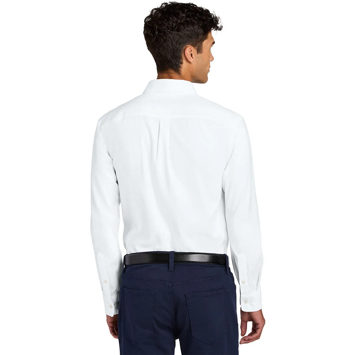 Mercer Mettle Men's White Long Sleeve Modern Oxford Shirt