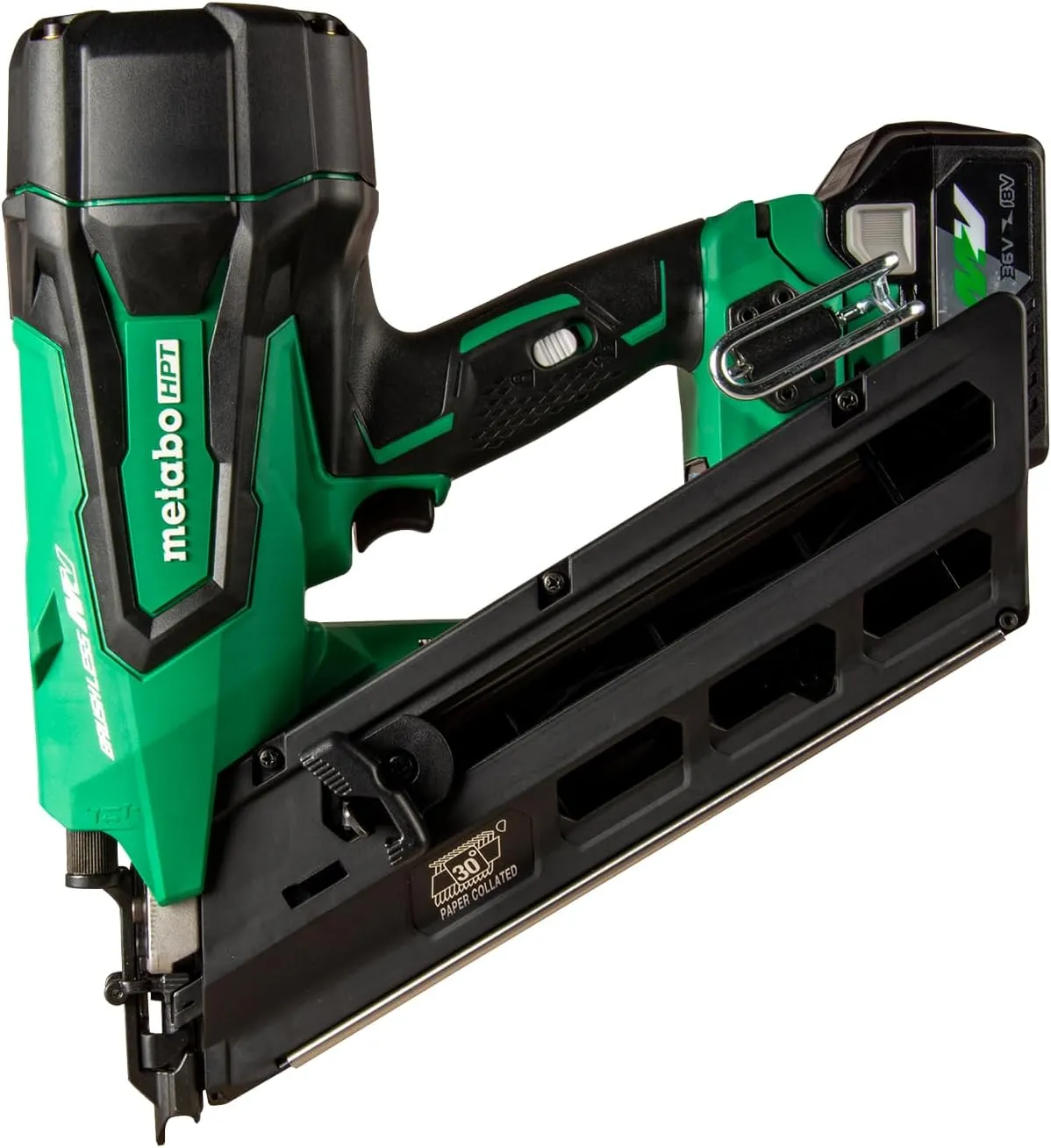 Metabo HPT 36V MultiVolt Cordless Paper Strip Framing Nailer | Includes Battery and Charger | NR3690DC