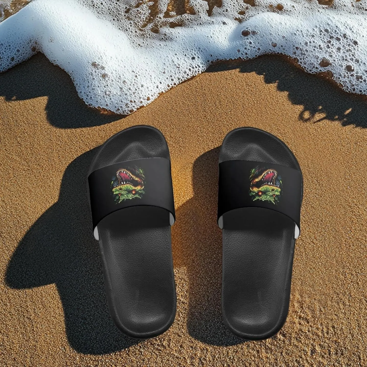 Micoklinlin Slide Sandals for Women Men Cute Rubber Slip-On Flip Flops Fashion Shower Yoga Pool Beach Waterproof Slippers